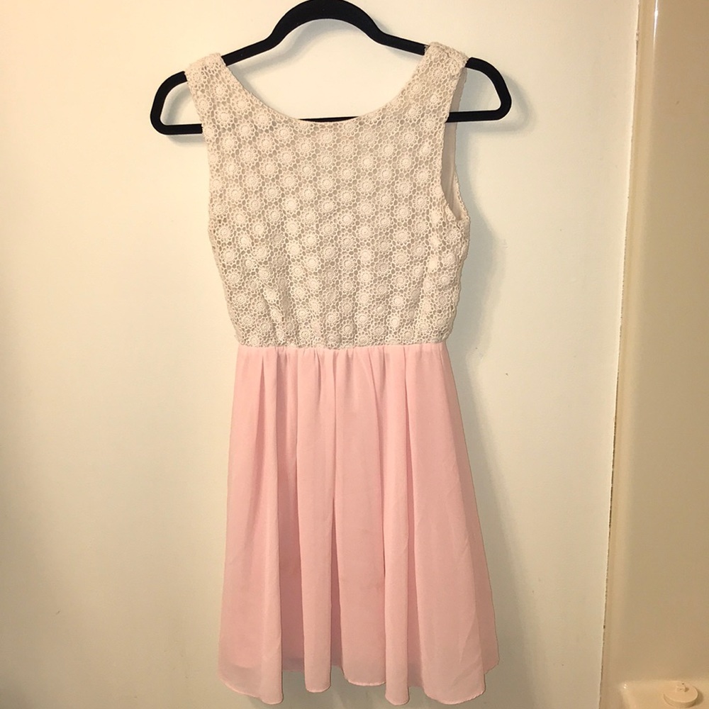 Francesca’s cream & light pink dress